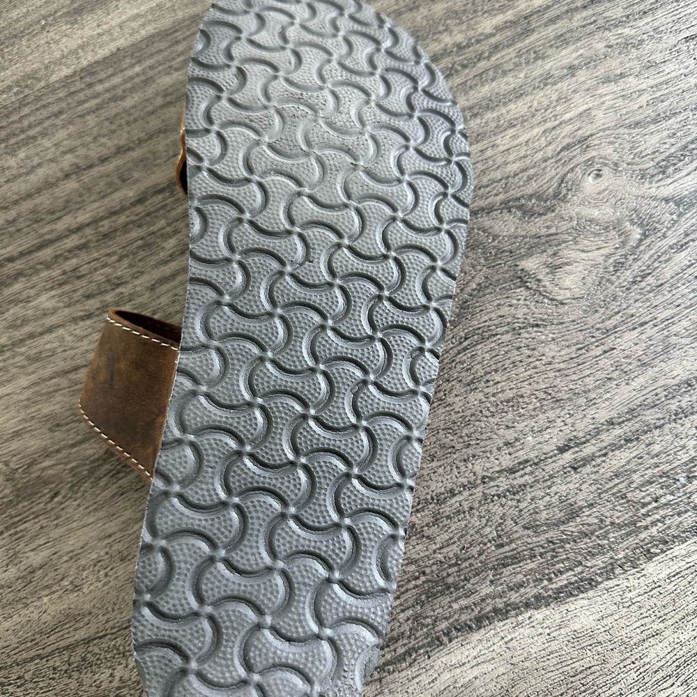 Brown Leather Footbed Sandals - Picture 3 of 6